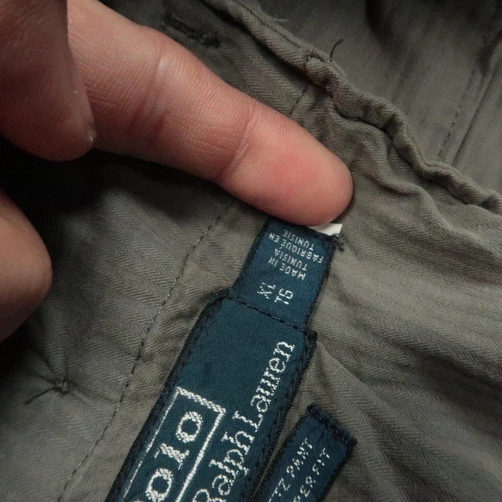 Polo Ralph Lauren Pants Men XL Green Getz Pant‎ Slim Taper Honeycomb Weave VTG